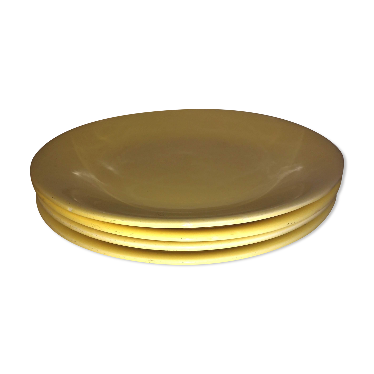 Lot 4 porcelain plates of People, Line Triumph, pale yellow