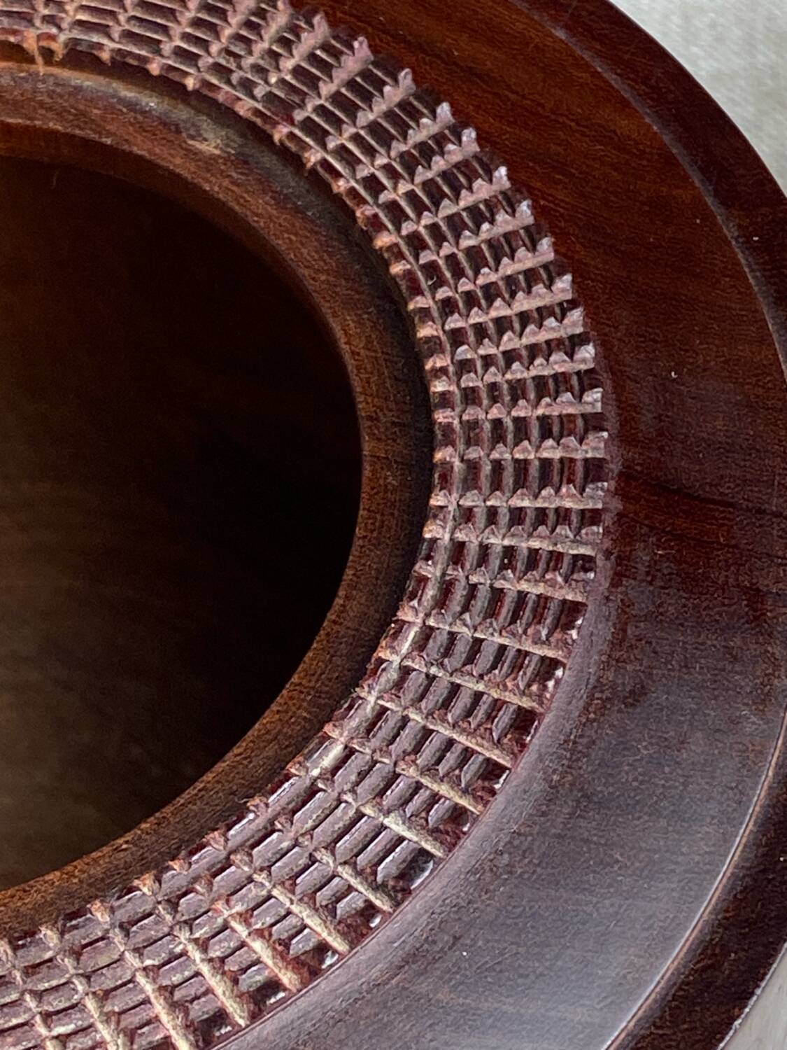 Carved wooden bonbonnière