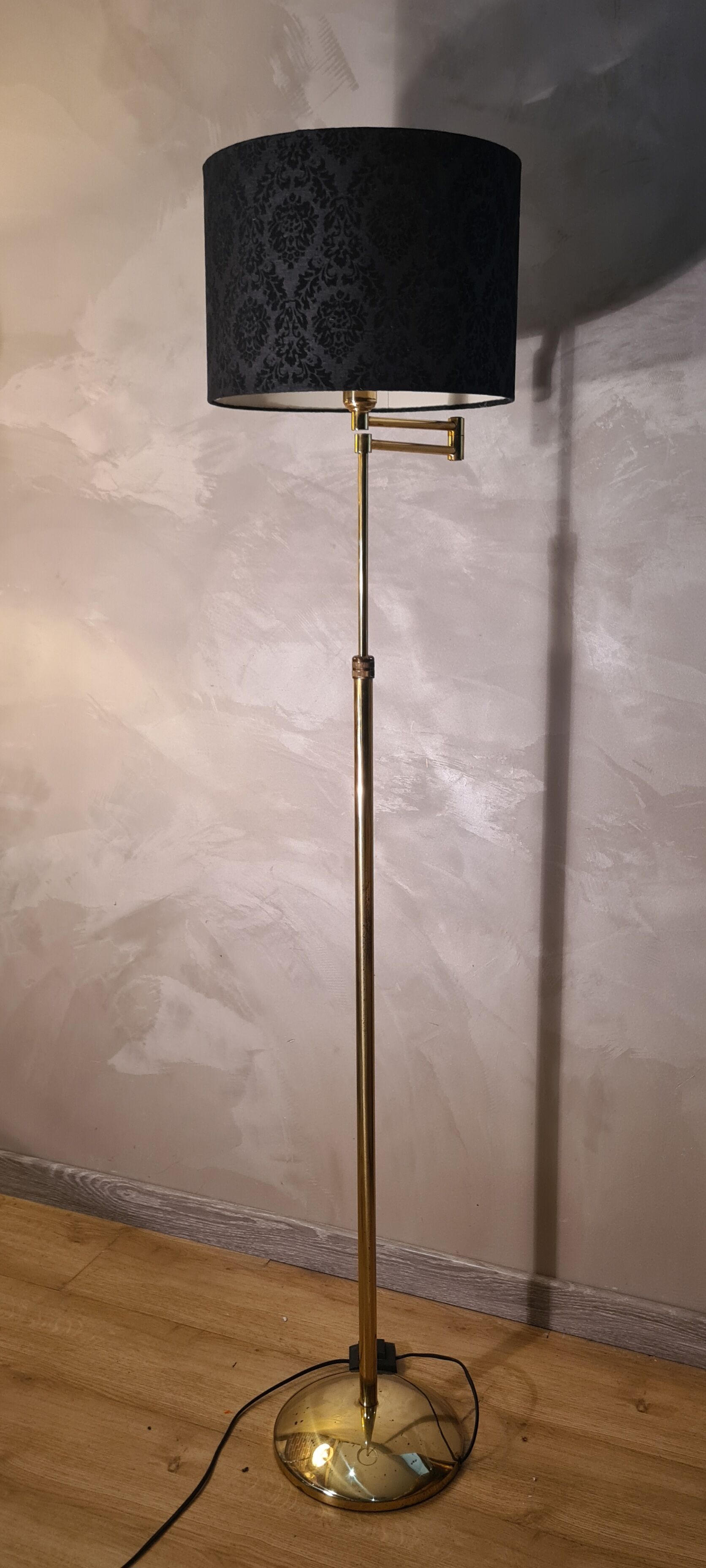 Floor lamp chrome gold e-reader deluxe on stand vintage 1980 adjustable height and tilt