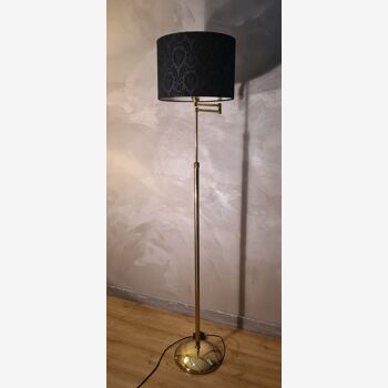 Lampadaire chrome or liseuse deluxe sur pied vintage 1980  reglable   hauteur   et inclinable