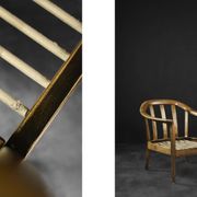 Pair of Mid-Century German Elegant Cherry Wood and Dusty Pink Fabric Armchairs