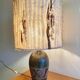 Large 60s lamp in stoneware and wool