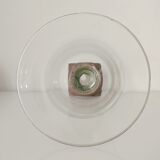 Metal foot glass vase