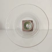 Metal foot glass vase