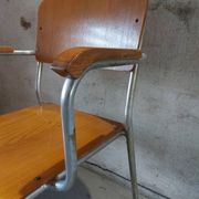 Fauteuil en bois et aluminium par Alpos, années 1970