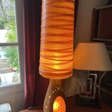 Accolay lamp in terracotta, resin lampshade with double lighting 1960