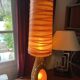 Accolay lamp in terracotta, resin lampshade with double lighting 1960
