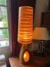 Lampe Accolay en terre cuite, abat jour résine à double éclairage, 1960
