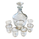 Carafe-glasses-Old liquor service, gold thread