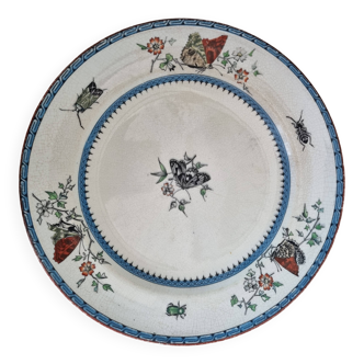 Assiette céramique anglaise Butterfly XIXème siècle Minton and Co