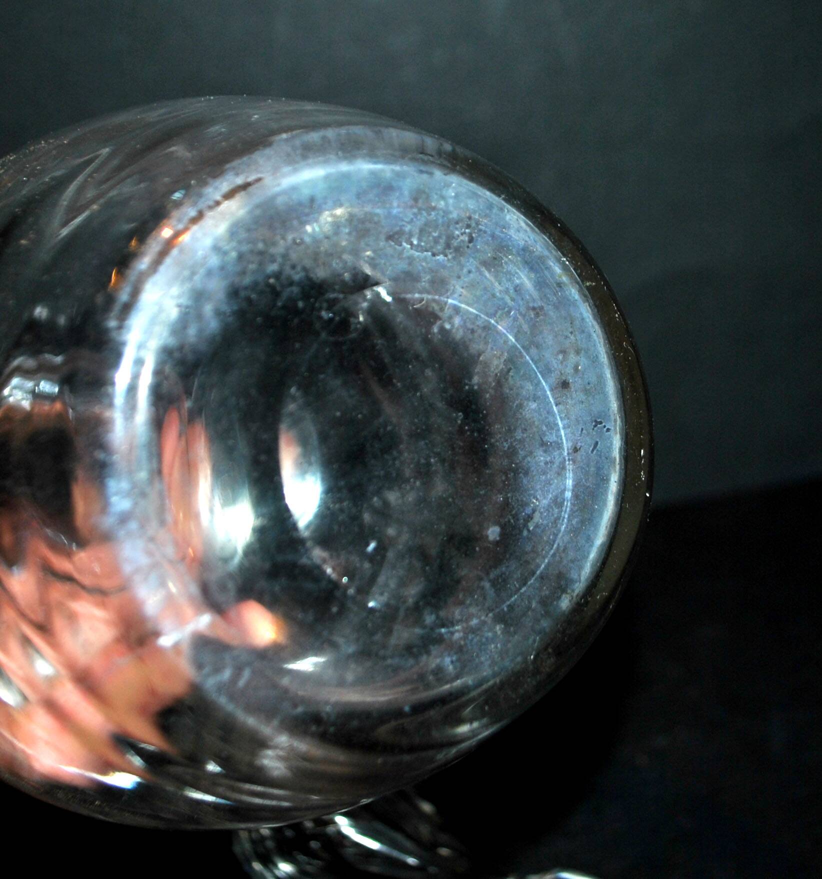 Antique PORTIEUX carafe, Pasteur model, with Empire engraving, 1930