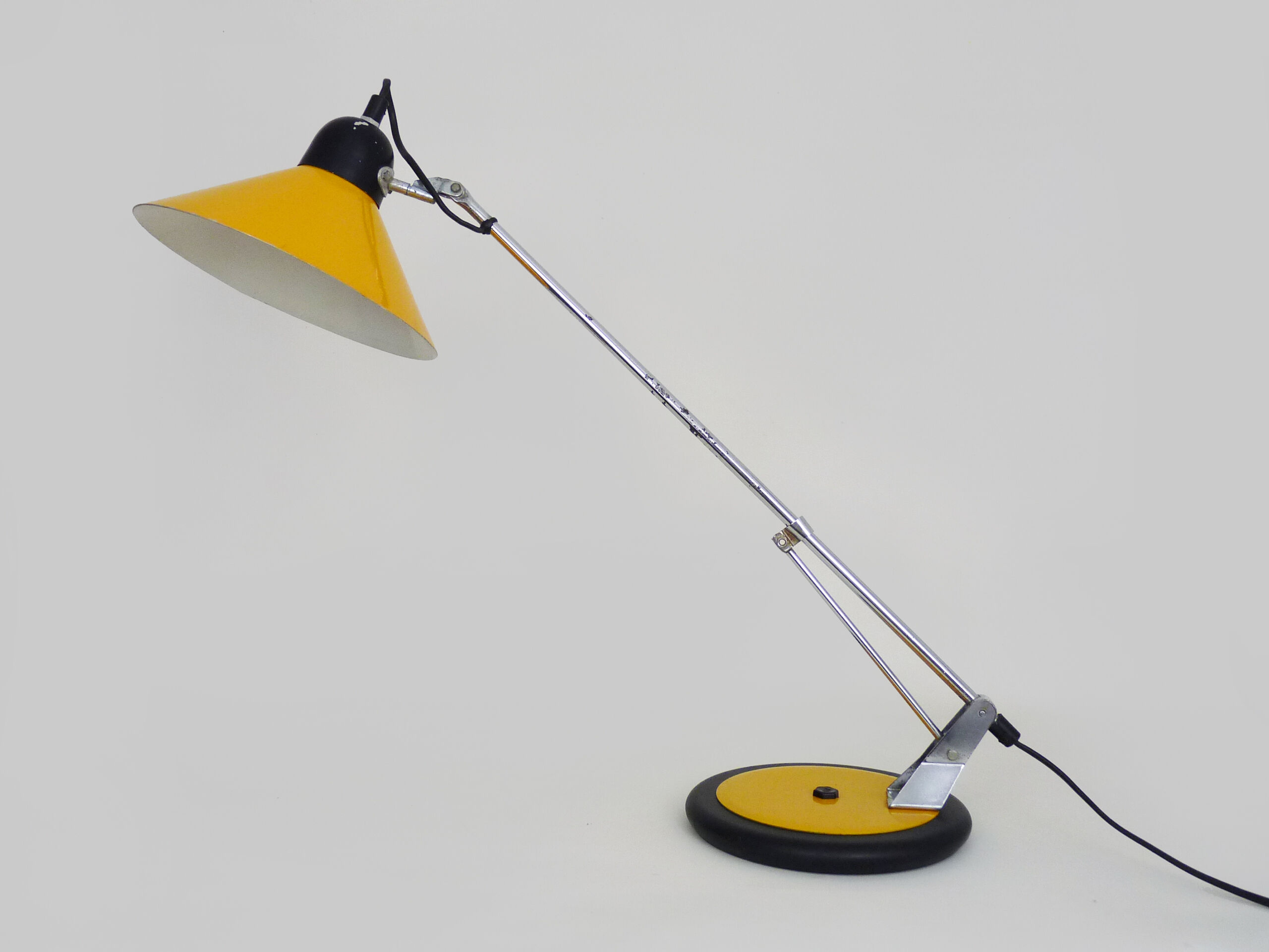 Aluminor yellow metal articulated lamp, 70s