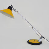 Lampe articulée en métal jaune Aluminor, années 70