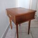 "Brissac" model bedside table veneer teak feet vintage spindles 50 60