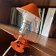 Small orange metal mushroom clip lamp vintage night light