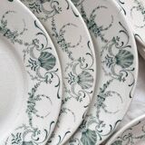 12 Lunéville "Garland" ironstone dessert plates