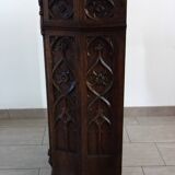 19th century carved walnut gothic storage unit