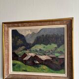 Oil on wood, Village of the Vosges - Georges GONTHIER (1886-1969)