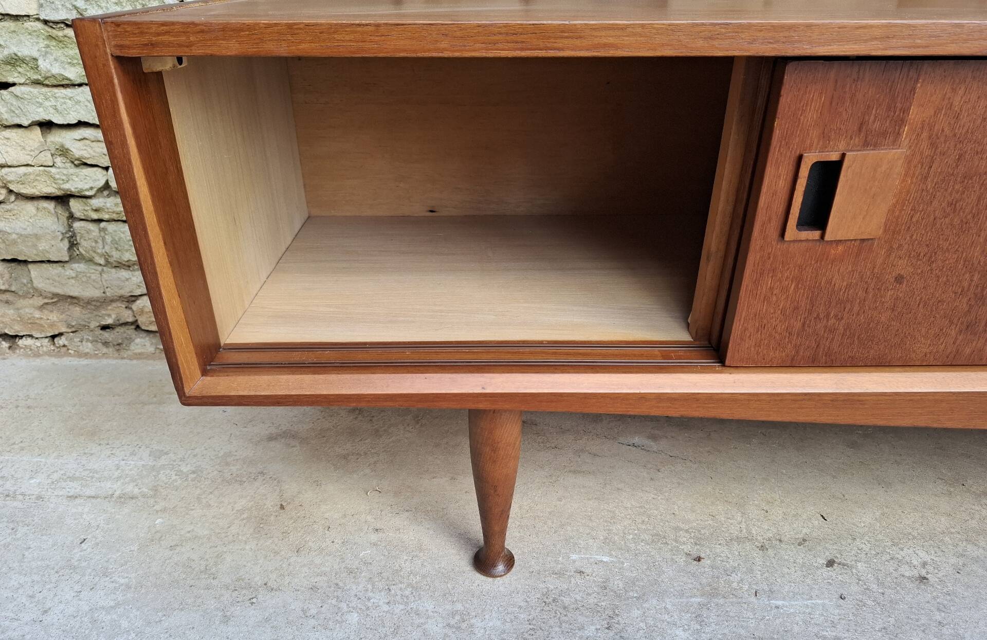 Low teak sideboard 200cm