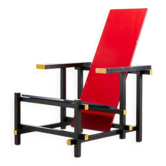 Chaise rouge et bleue Gerrit Rietveld pour Cassina 1918/1970
