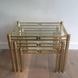 Set of 3 nesting brass tables