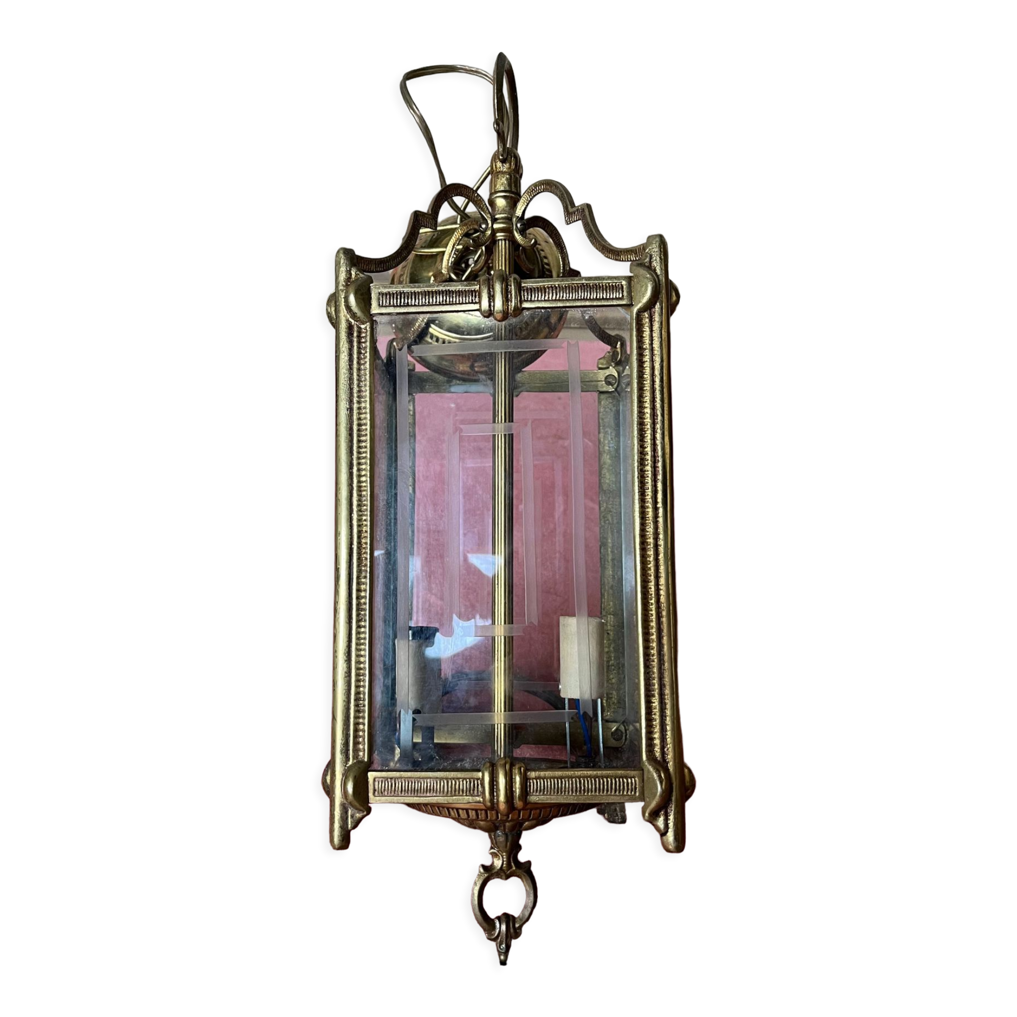 Pendant lamp 2 brass candles