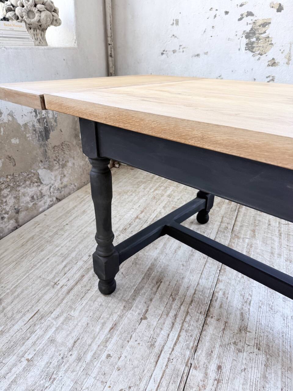 Table de ferme en chêne avec rallonges