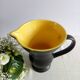 Old black and yellow black and yellow Digoin earthenware pitcher or pitcher