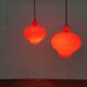 Mid-century Swedish space-age glass pendant lamp by Hans-Agne Jakobsson for Staff and Holmegaard, 1960s.