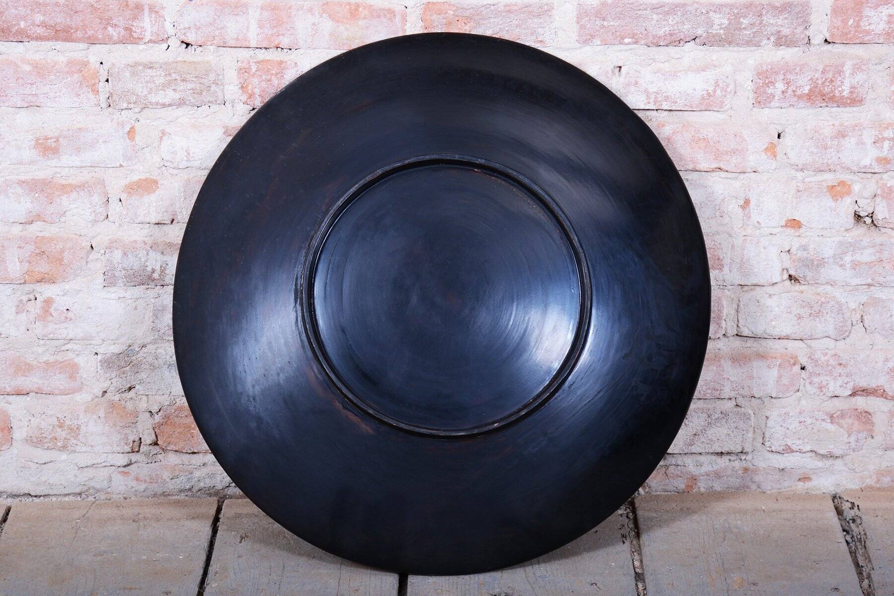 Assiette asiatique en bois laqué, Chine, années 1920