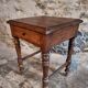 Antique French side table in walnut – 19th century, Louis Philippe style, solid walnut table with drawer (1870–1900)