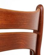 ACO Møbler / Erik Buck “310” teak chair / black leather / mid-century Danish modern design / 1960s / Buch