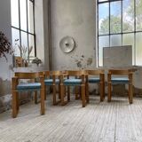 Set of 6 oak chairs with armrests Ate Van Apeldoorn