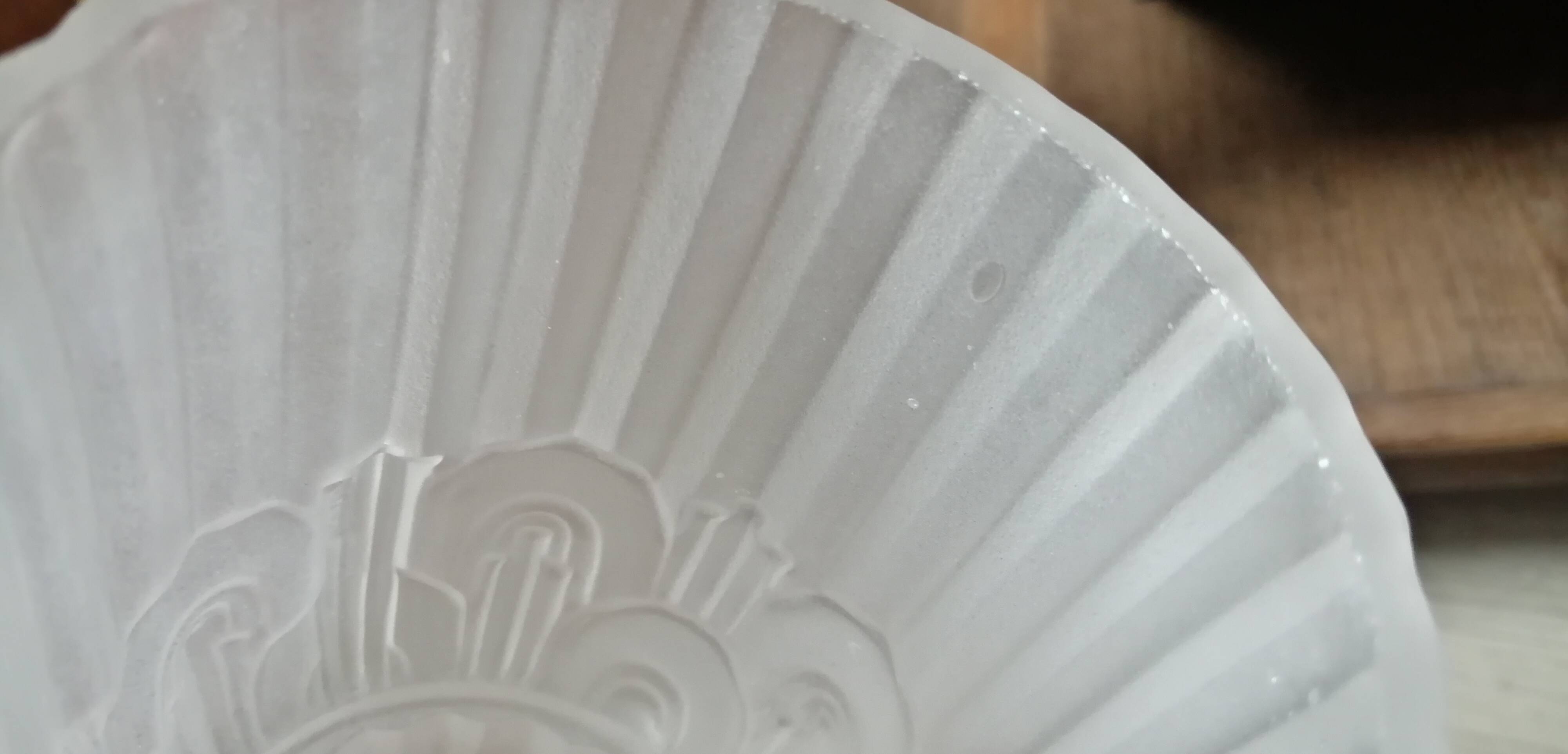 Set of 3 Art Deco frosted glass tulips