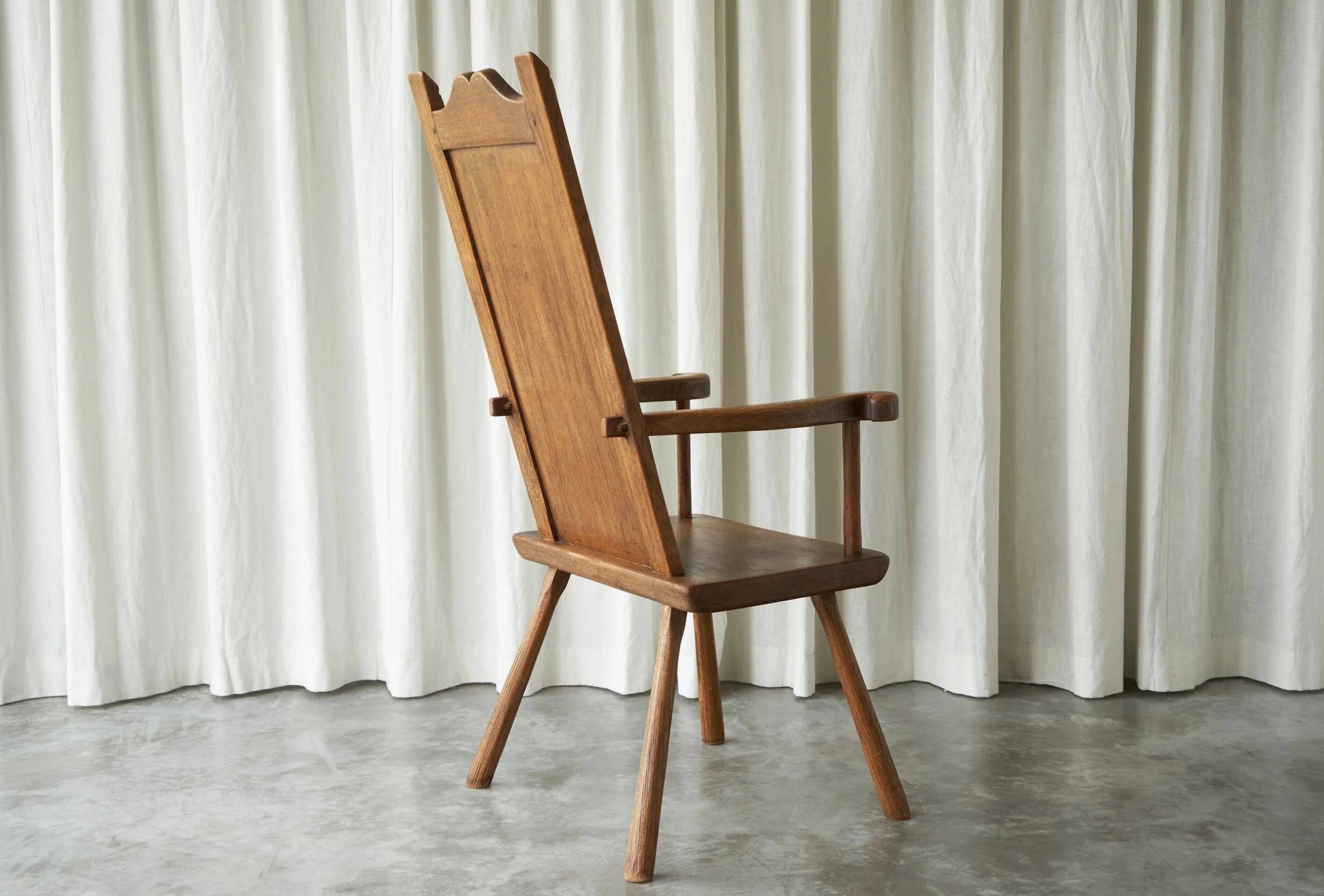 Traditional Armchair Folk Style in Oak 1930s
