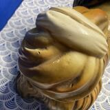 Italian Majolica Shitzu Dog Sculpture by Bravo Italy 1970