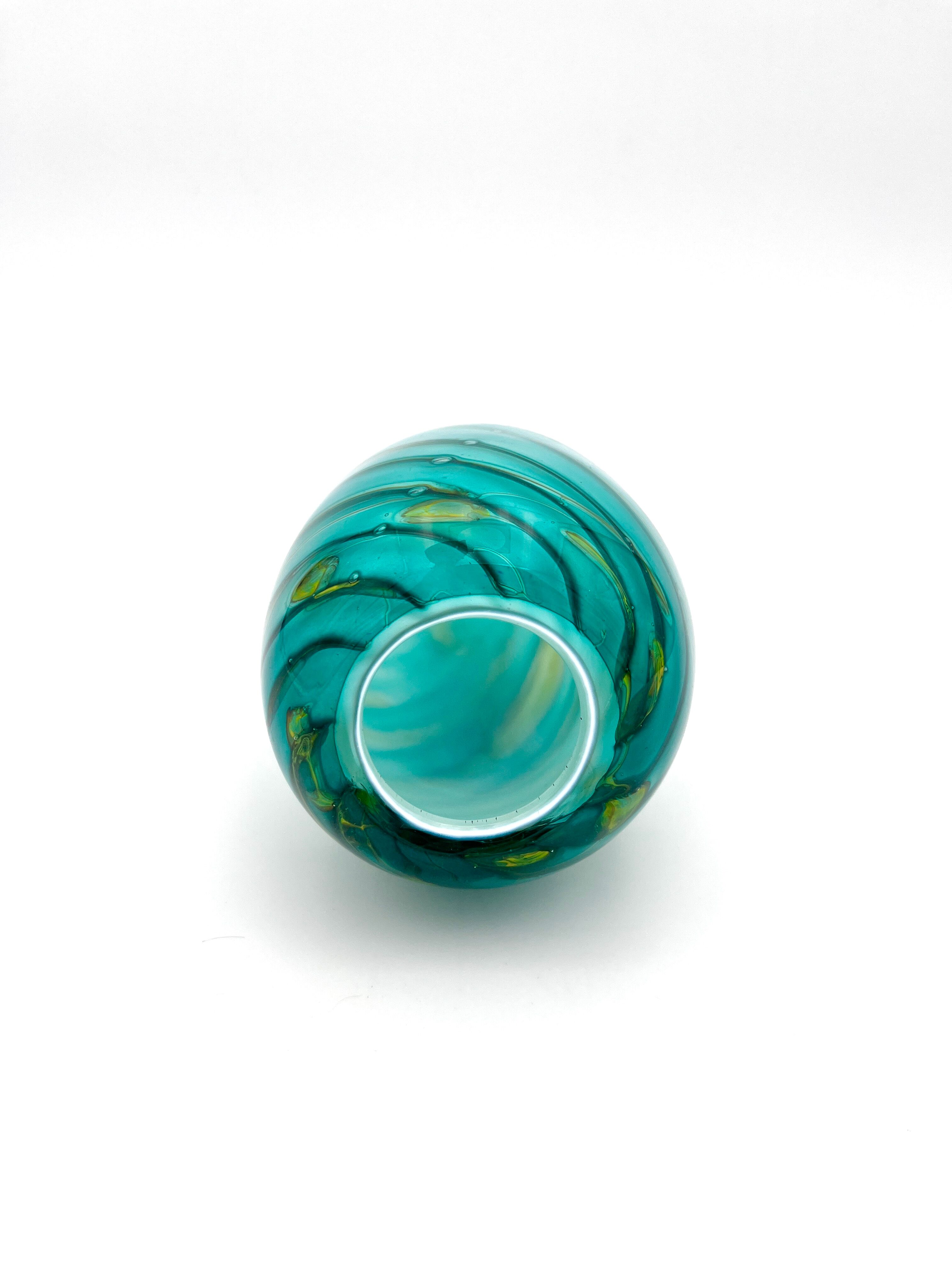 Bubble Glass Vase Signed Didier Saba Biot 2001