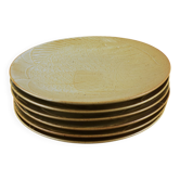 Set of 6 stoneware fish-patterned plates from France