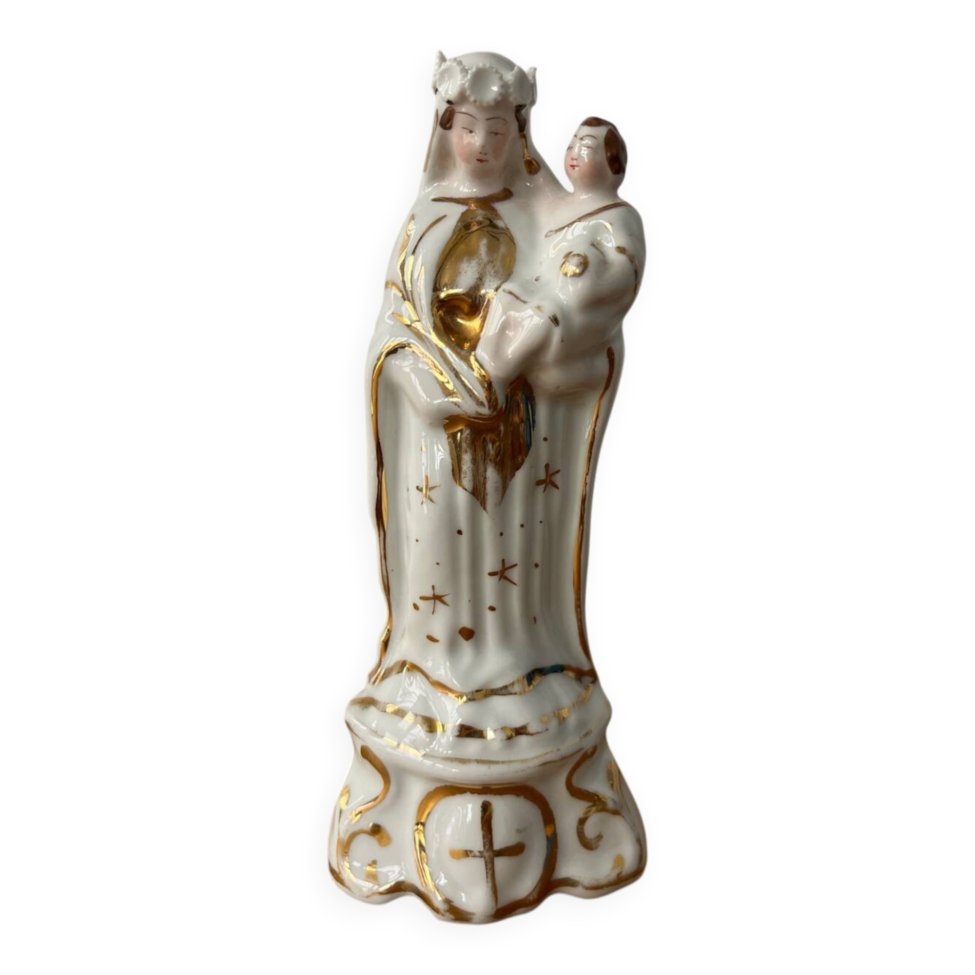 Virgin with Child in porcelain, 19th century