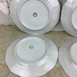 6 flat plates porcelain Limoges France