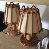 Louis Sognot rattan bedside lamp