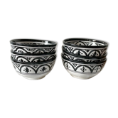 Lot of 6 black ceramic bowls