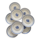 Set of 8 vintage flat plates in earthenware with blue flowers – Tableware