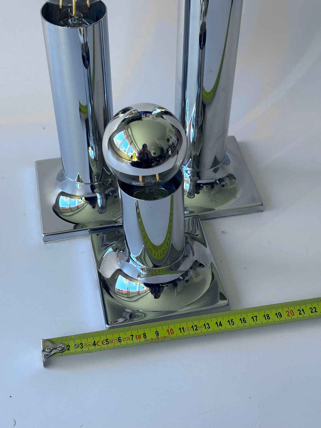 Space Age ceiling lights in chrome by Rolf Krüger for Staff Leuchten, A