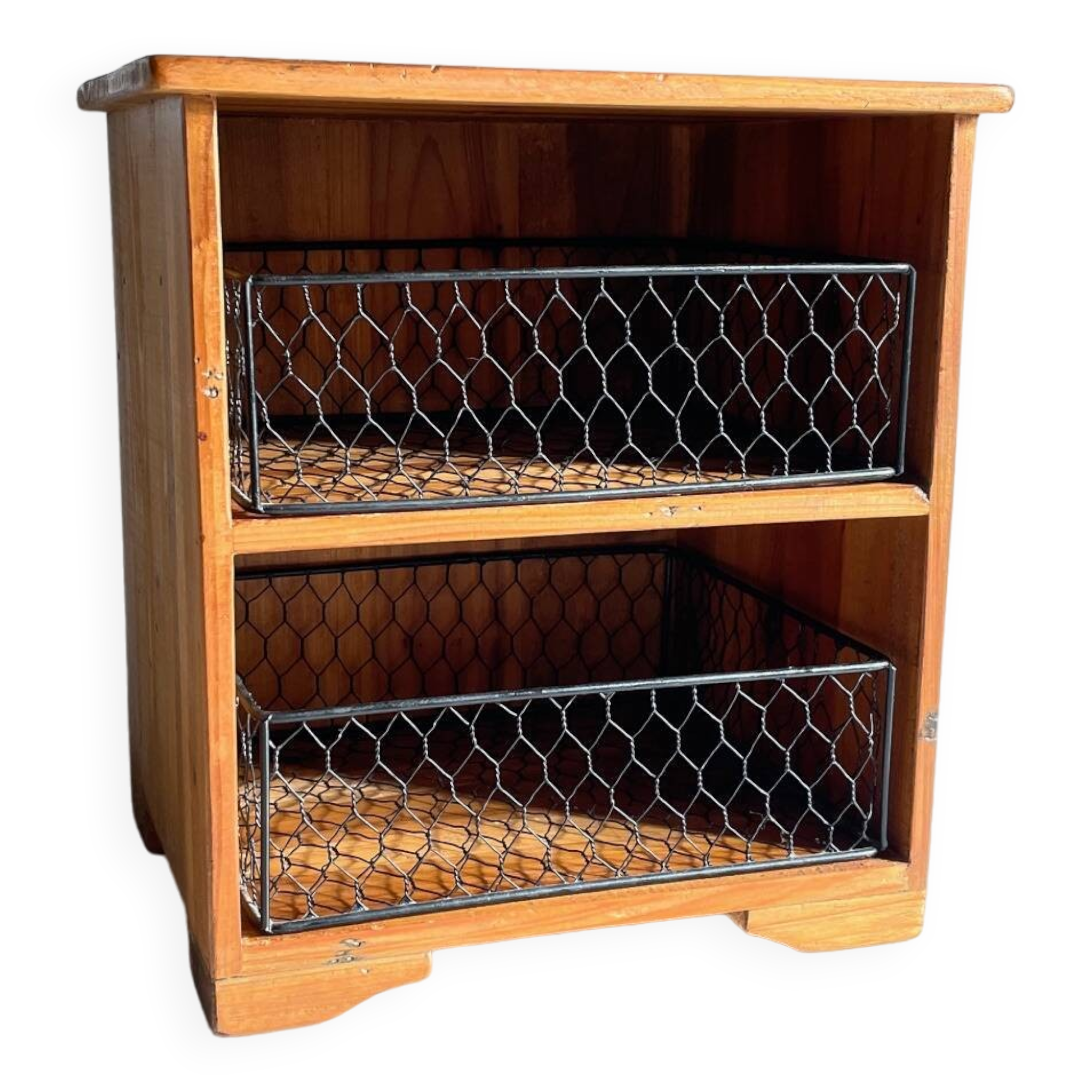 Wooden and metal drawer box from the 80s