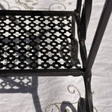 Vintage twisted wrought iron magazine or record holder - magazine rack