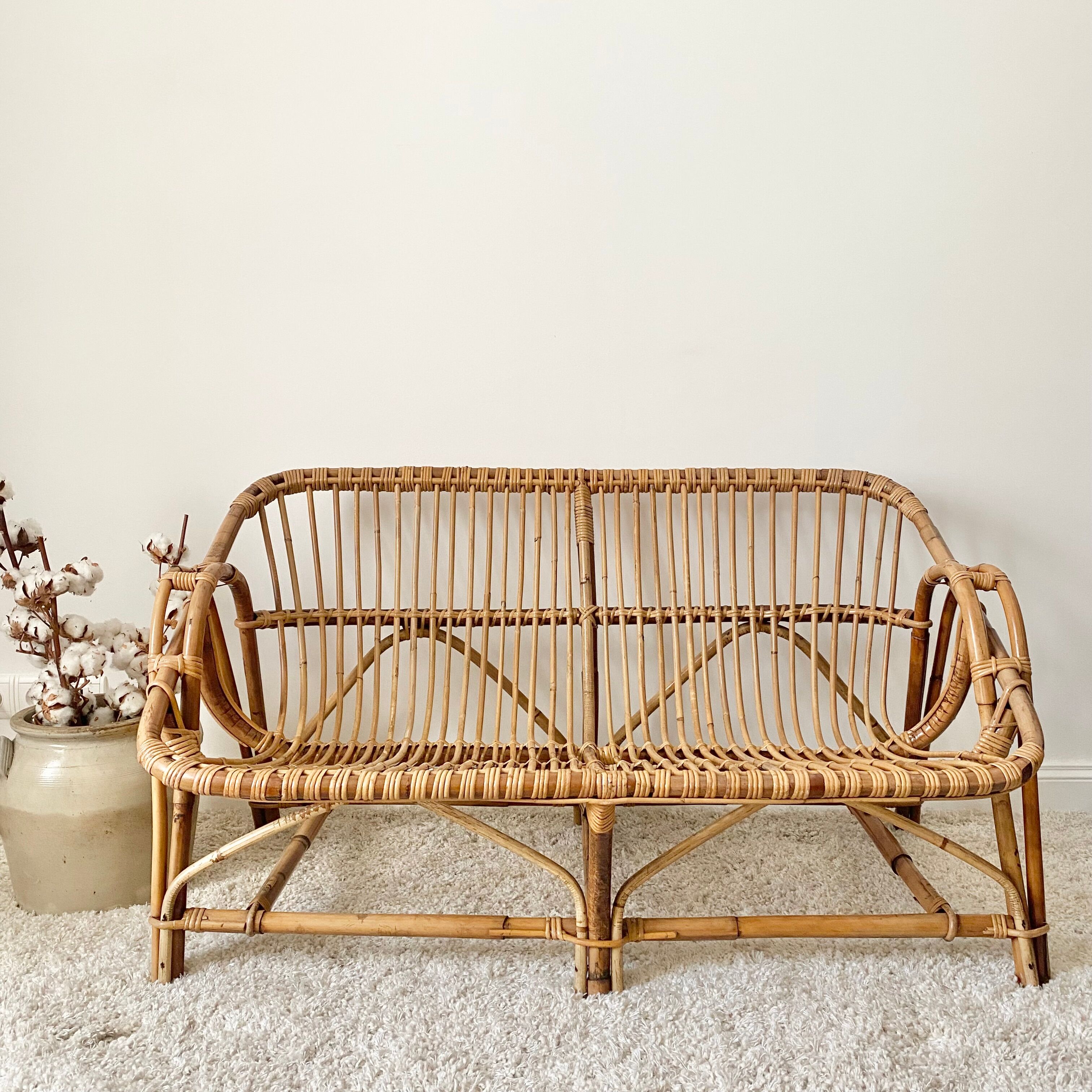 Vintage rattan sofa