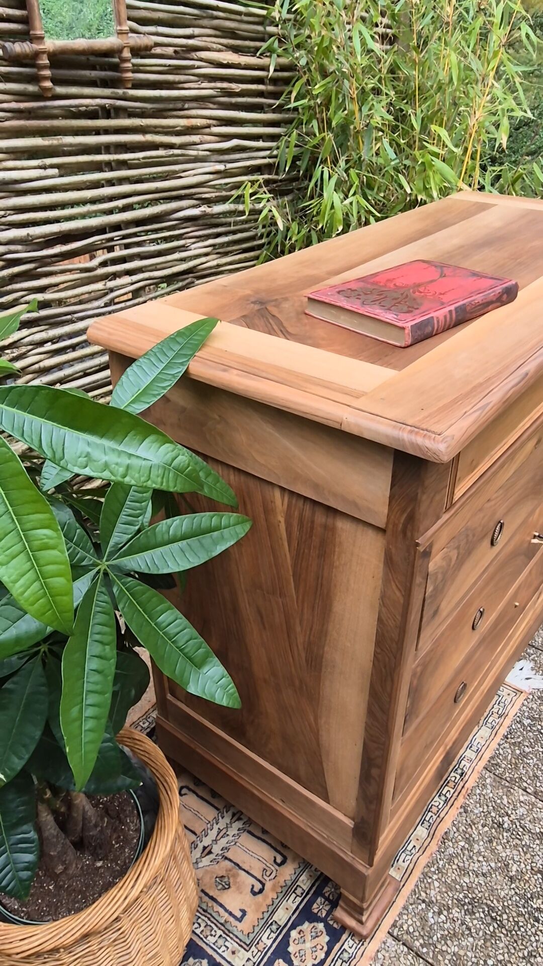 Louis-Philippe chest of drawers in solid walnut