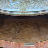 Curved commode in Louis XV style – marquetry & marble – bronze fittings