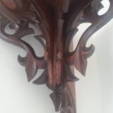 Carved wall corner shelf